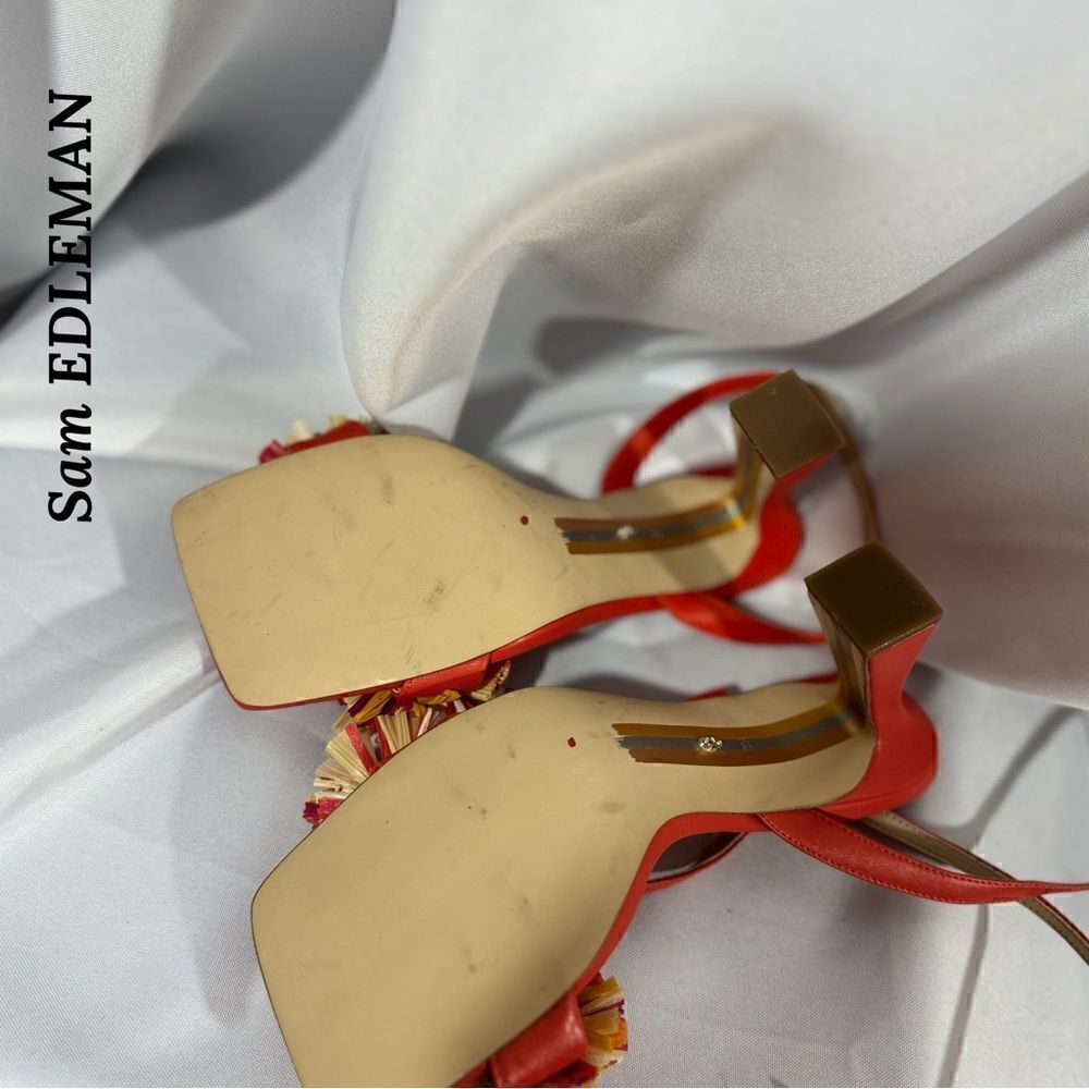 SAME EDELMAN CLARE EMBELLISHED SANDALS IN BRIGHT POMPOM SIZE 8.5M 38.5 - Picture 5 of 7
